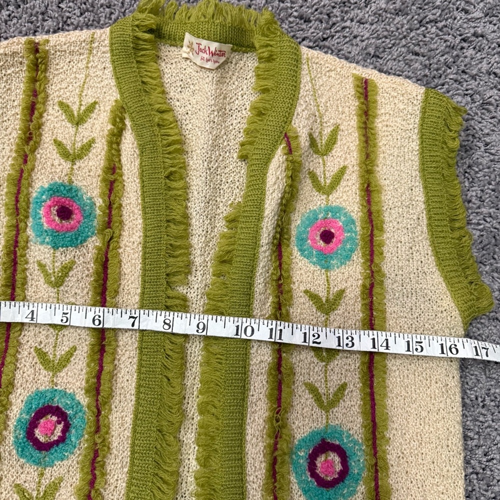 Jack Winter Vintage Knitwear Floral Embroidered Sweater Vest Rare Find - Picture 7 of 10